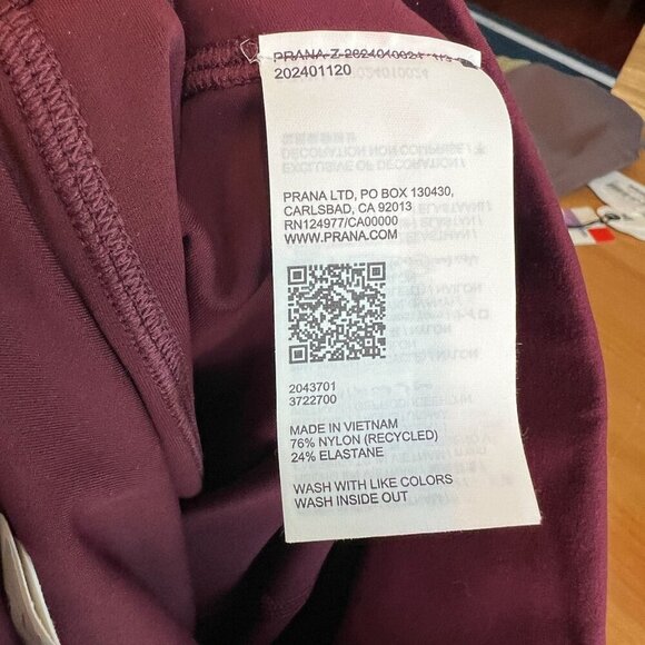prAna LUXARA Womens High Rise Moisture Wicking Pocket Legging SMALL in FIG - Picture 6 of 8